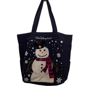 Disney Parks Walt Disney World Mickey Snowman Holiday Tote Bag